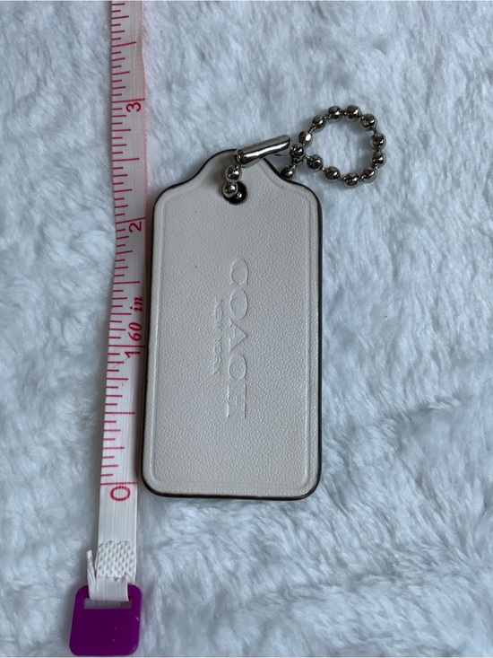 Coach Accessories - COACH Cream Leather Key & Phone Tag with Ball Chain